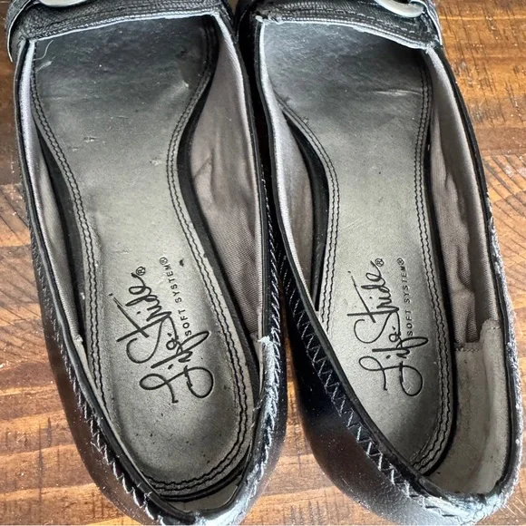 Soft Style Black Slip-On Loafer with Silver Buckle Detail - Picture 12 of 12